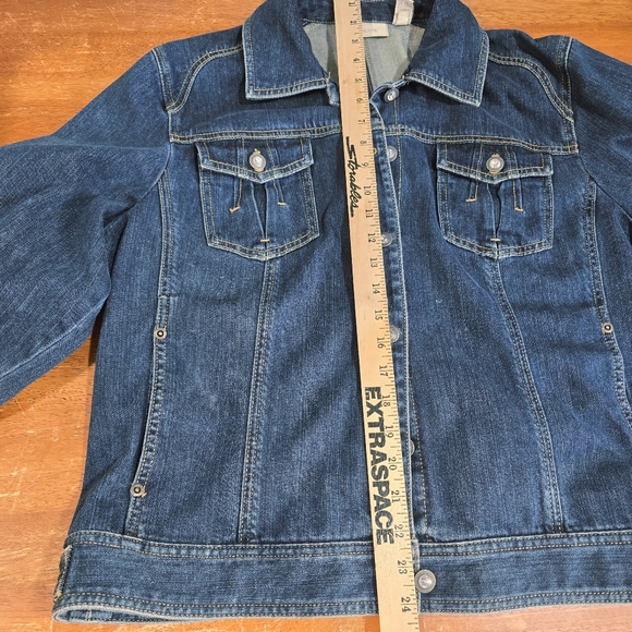 Chicos Denim Jacket with Rhinestone Button Details Size 3 (XL) - Picture 10 of 13